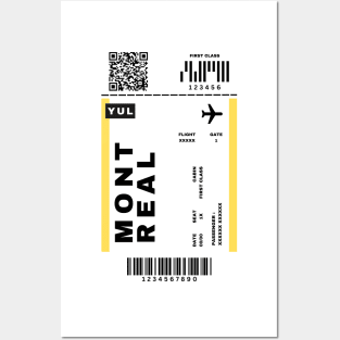 Montreal Boarding Pass Québec, Canada Destination Ticket Posters and Art